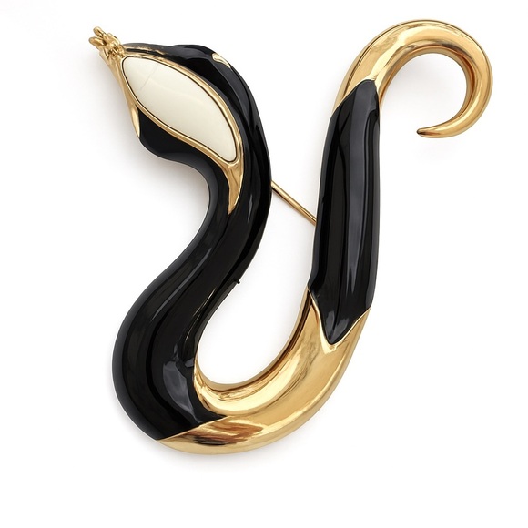 Vintage Gerry’s Signed Goldtone Black Snake Brooch Pin Rare Collectible - Picture 10 of 10